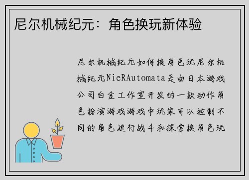 尼尔机械纪元：角色换玩新体验